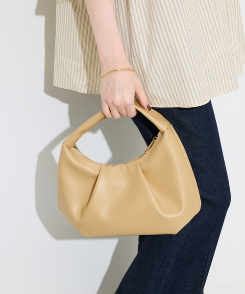SLOBE IENA（スローブイエナ）の「SLOBE タックラウンドバッグ（ハンドバッグ・レディース・カーキ/イエロー・FREE）」の14枚目の写真