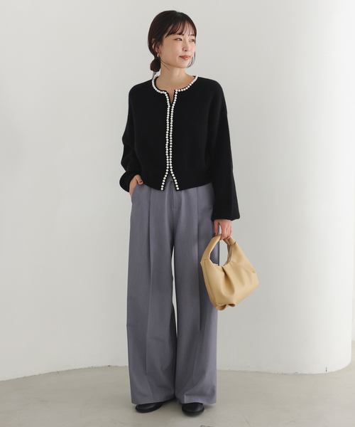 SLOBE IENA（スローブイエナ）の「SLOBE タックラウンドバッグ（ハンドバッグ・レディース・カーキ/イエロー・FREE）」の16枚目の写真