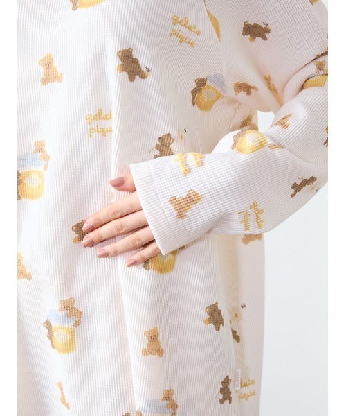 新品　ジェラートピケ　ベビモコ　はちみつベア　プルオーバー　ルームウェア はちみつベア柄プルオーバー（ルームウェア/パジャマ）｜gelato