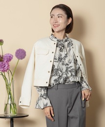 anni plus（アニープラス）の「ジャガードキルト ノーカラージャケット【SET可】（セットアップ）」