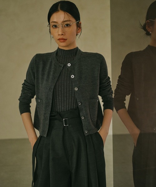 anuans（アニュアンス）の「ベーシックウールニットカーディガン（カーディガン/ボレロ・レディース・グレー/モカ/アイボリー/ブラック/ブラウン・FREE）」の11枚目の写真