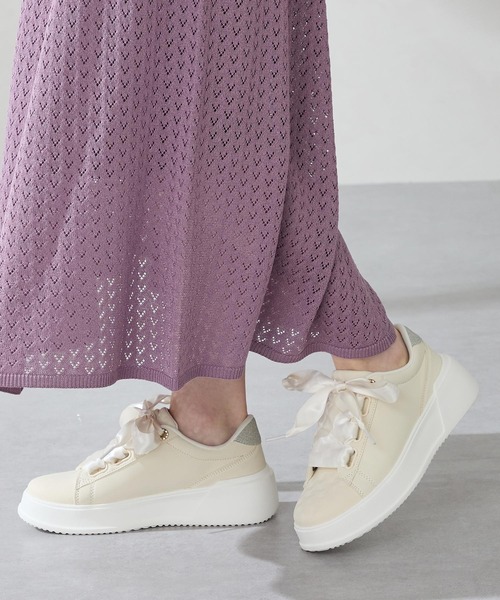 2025秋冬新作 サテンリボンコートソールスニーカー/OT3771（スニーカー