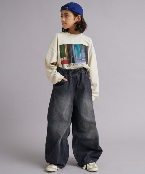 PAIRMANON STREET（ペアマノンストリート）の「カーブ デニム パンツ【PAIRMANON STREET】（デニムパンツ・キッズ・ブラック/ブルー/インディゴブルー・160/150/110/100/90/140/130/120）」の6枚目の写真