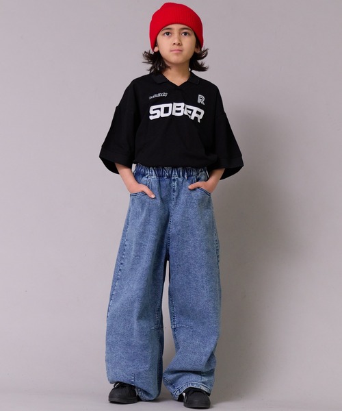 PAIRMANON STREET（ペアマノンストリート）の「カーブ デニム パンツ【PAIRMANON STREET】（デニムパンツ・キッズ・ブラック/ブルー/インディゴブルー・160/150/110/100/90/140/130/120）」の21枚目の写真