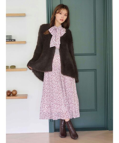 MERCURYDUO（マーキュリーデュオ）の「ファーライクシャギーミドルカーディガン（カーディガン/ボレロ・レディース・ブラウン/オフホワイト/その他1・FREE）」の22枚目の写真