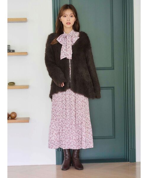 MERCURYDUO（マーキュリーデュオ）の「ファーライクシャギーミドルカーディガン（カーディガン/ボレロ・レディース・ブラウン/オフホワイト/その他1・FREE）」の21枚目の写真