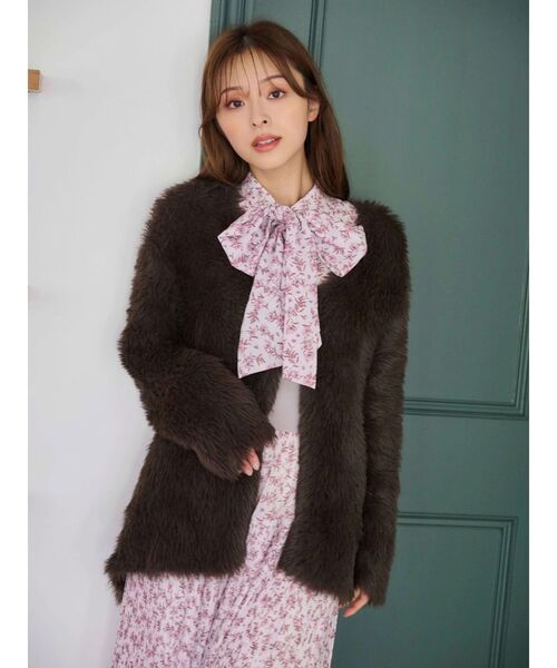 MERCURYDUO（マーキュリーデュオ）の「ファーライクシャギーミドルカーディガン（カーディガン/ボレロ・レディース・ブラウン/オフホワイト/その他1・FREE）」の20枚目の写真