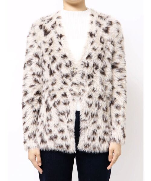 MERCURYDUO（マーキュリーデュオ）の「ファーライクシャギーミドルカーディガン（カーディガン/ボレロ・レディース・ブラウン/オフホワイト/その他1・FREE）」の14枚目の写真