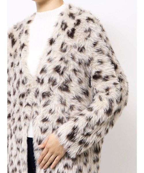 MERCURYDUO（マーキュリーデュオ）の「ファーライクシャギーミドルカーディガン（カーディガン/ボレロ・レディース・ブラウン/オフホワイト/その他1・FREE）」の10枚目の写真