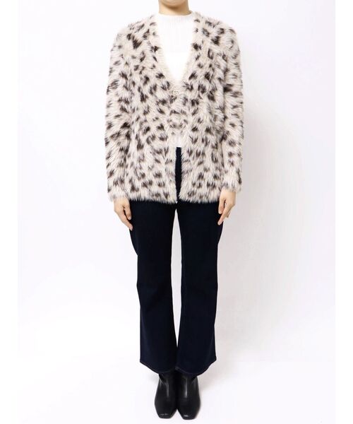 MERCURYDUO（マーキュリーデュオ）の「ファーライクシャギーミドルカーディガン（カーディガン/ボレロ・レディース・ブラウン/オフホワイト/その他1・FREE）」の7枚目の写真