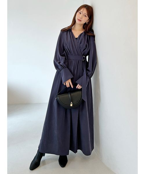 ティー【新品未使用】SNIDEL スナイデル　カシュクールシャツワンピース SNIDEL ワンピース 「00サイズ/WEB限定カラーあり」カシュクール