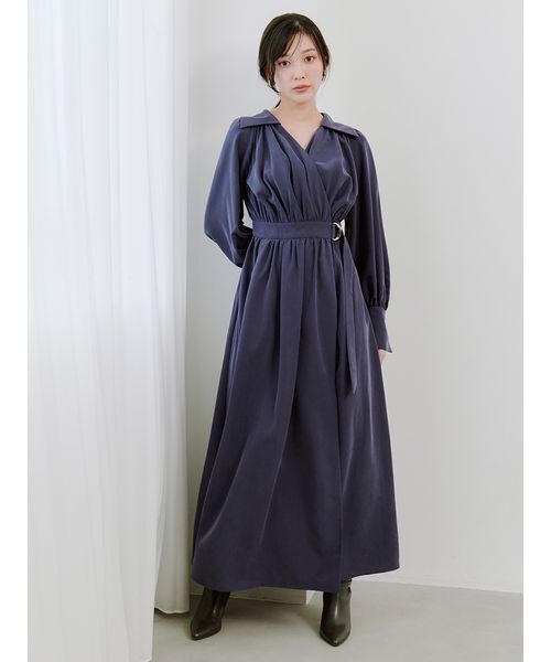 ティー【新品未使用】SNIDEL スナイデル　カシュクールシャツワンピース 00サイズ／WEB限定カラーあり】カシュクールシャツワンピース