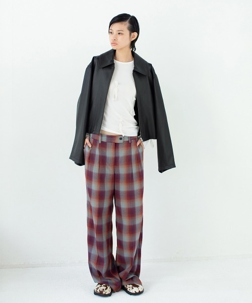 leinwande（ラインヴァンド）の「Relax Check Trousers（スラックス・レディース・レッド/ブルー・SMALL/MEDIUM）」の2枚目の写真