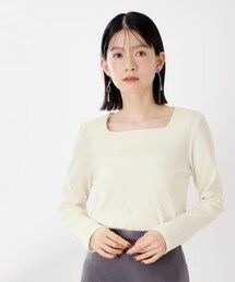 THE SHOP TK  | スクエアネックカットソー【洗濯機OK】(Tシャツ/カットソー)