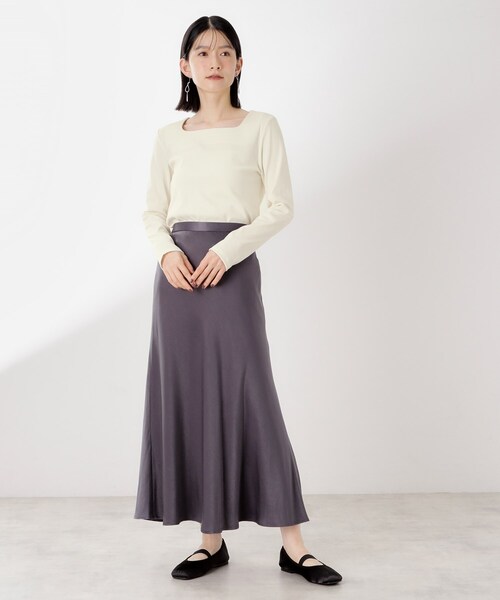 THE SHOP TK (ザ ショップ ティーケー )の「スクエアネックカットソー【洗濯機OK】(Tシャツ/カットソー・レディース・アイボリー/ブラック/ダークブラウン・12/13)」の6枚目の写真