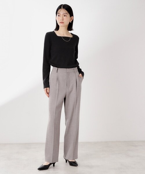 THE SHOP TK (ザ ショップ ティーケー )の「スクエアネックカットソー【洗濯機OK】(Tシャツ/カットソー・レディース・アイボリー/ブラック/ダークブラウン・12/13)」の10枚目の写真