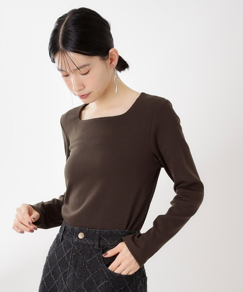 THE SHOP TK (ザ ショップ ティーケー )の「スクエアネックカットソー【洗濯機OK】(Tシャツ/カットソー・レディース・アイボリー/ブラック/ダークブラウン・12/13)」の12枚目の写真