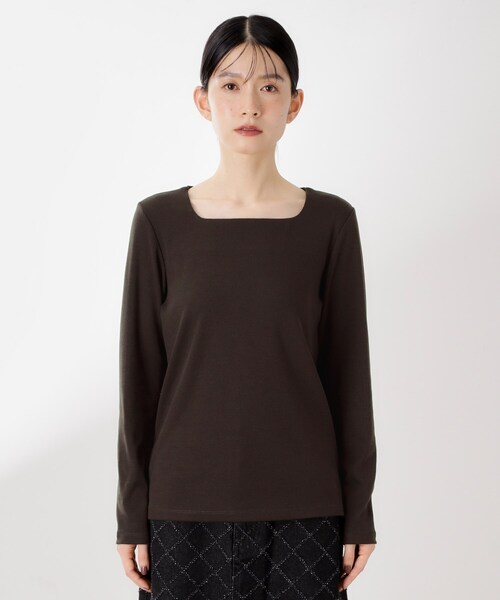 THE SHOP TK (ザ ショップ ティーケー )の「スクエアネックカットソー【洗濯機OK】(Tシャツ/カットソー・レディース・アイボリー/ブラック/ダークブラウン・12/13)」の16枚目の写真