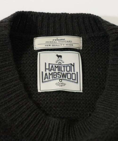 JOURNAL STANDARD relume（ジャーナルスタンダード　レリューム）の「ハミルトン ウール ガーター クルーネック ニット（ニット/セーター・メンズ・パープル/レンガ/ブラック系その他/グレー/アイボリー・LARGE/MEDIUM/SMALL）」の18枚目の写真