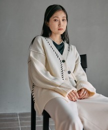 LEPSIM | 5ゲージハンドステッチVカーディガン 595543(カーディガン/ボレロ)