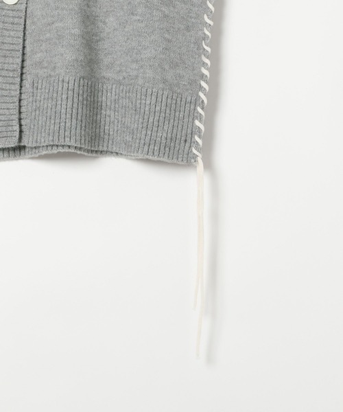 LEPSIM（レプシィム）の「5ゲージハンドステッチVカーディガン　595543（カーディガン/ボレロ・レディース・ブラック/オフホワイト/グレー/レッド・FREE）」の8枚目の写真