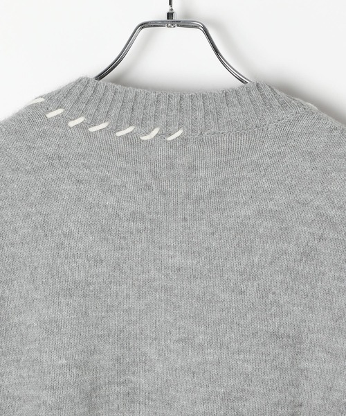 LEPSIM（レプシィム）の「5ゲージハンドステッチVカーディガン　595543（カーディガン/ボレロ・レディース・ブラック/オフホワイト/グレー/レッド・FREE）」の9枚目の写真