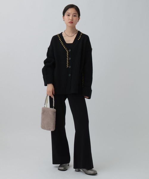 LEPSIM（レプシィム）の「5ゲージハンドステッチVカーディガン　595543（カーディガン/ボレロ・レディース・ブラック/オフホワイト/グレー/レッド・FREE）」の18枚目の写真