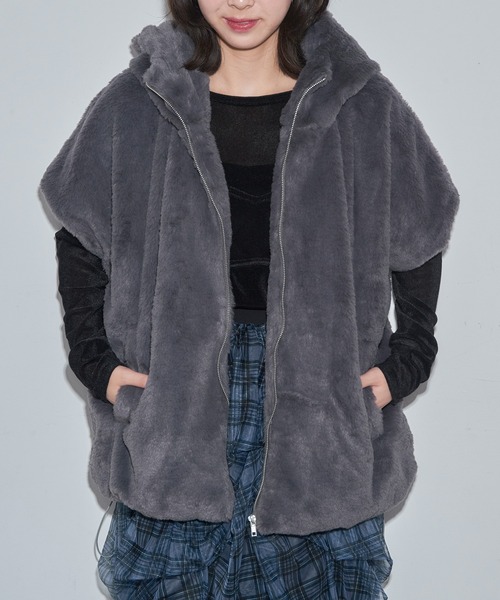 セール】【MAISON BREEZE reveur】フードファーベスト ジャケット