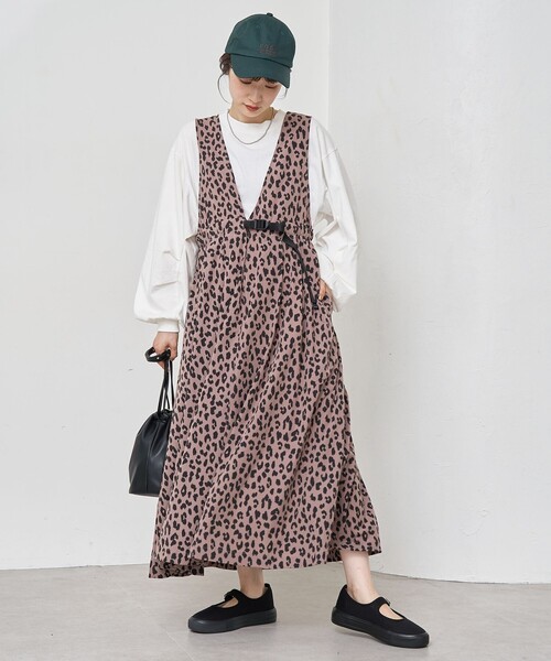 coen(コーエン)の「【C.mt】撥水 Vネックジャンスカ(ワンピース・レディース・オリーブ/ブラック/その他1・L/M)」の3枚目の写真