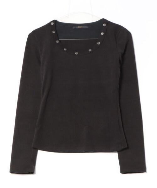Ritzy(リッツィー)の「スタッズネック トップス(Tシャツ/カットソー・レディース・グレー/ブラック・M/L)」の8枚目の写真