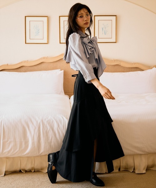 AND COUTURE（アンドクチュール）の「ビジューボタンフリルケープブラウス（シャツ/ブラウス・レディース・ブラック系その他/オフホワイト/ブルー系その他/ベージュ系その他・FREE）」の18枚目の写真