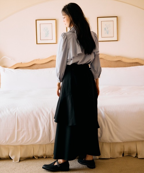 AND COUTURE（アンドクチュール）の「ビジューボタンフリルケープブラウス（シャツ/ブラウス・レディース・ブラック系その他/オフホワイト/ブルー系その他/ベージュ系その他・FREE）」の12枚目の写真