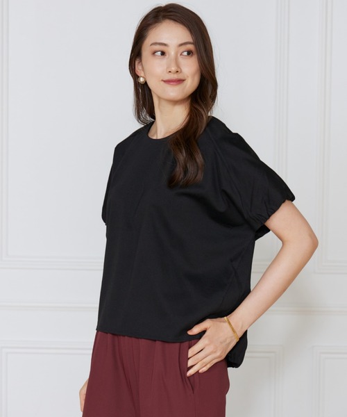 LE SOUK(ルスーク)の「ドルマンスリーブカットプルオーバー(Tシャツ/カットソー・レディース・キャメル/ブラック/パープル・フリー)」の1枚目の写真