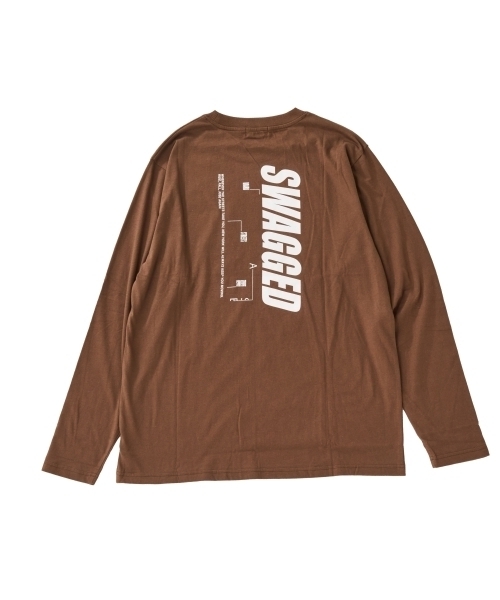 GLAZOS（グラソス）の「【プチプラ】バックバーチカルロゴプリント長袖Tシャツ（Tシャツ/カットソー・キッズ・ブラック/オレンジ/ライトグレー/ホワイト/ネイビー/ブラウン・170cm/160cm/150cm/180cm）」の16枚目の写真