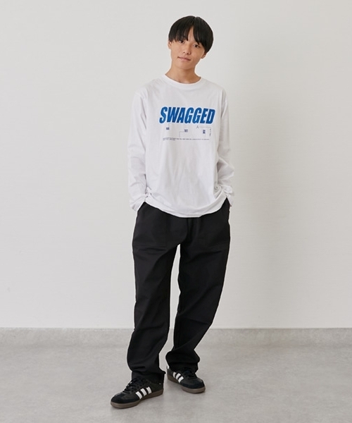 GLAZOS（グラソス）の「【プチプラ】バックバーチカルロゴプリント長袖Tシャツ（Tシャツ/カットソー・キッズ・ブラック/オレンジ/ライトグレー/ホワイト/ネイビー/ブラウン・170cm/160cm/150cm/180cm）」の19枚目の写真