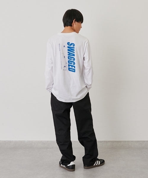 GLAZOS（グラソス）の「【プチプラ】バックバーチカルロゴプリント長袖Tシャツ（Tシャツ/カットソー・キッズ・ブラック/オレンジ/ライトグレー/ホワイト/ネイビー/ブラウン・170cm/160cm/150cm/180cm）」の7枚目の写真