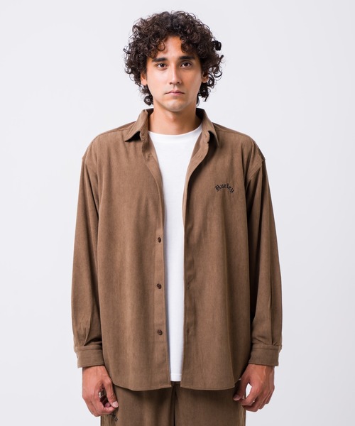 Hurley (ハーレー)の「【Hurley/ハーレー】コーデュロイシャツ オーバーサイズシルエット CORDUROY OE LOGO SHIRTS(シャツ/ブラウス・メンズ・ブラウン/グレー/オリーブ/カーキブラウン・SMALL/MEDIUM/LARGE/X-LARGE)」の3枚目の写真