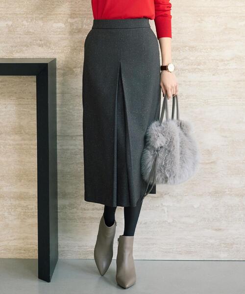 UNTITLED（アンタイトル）の「【ウエスト後ろゴム/シーズンレス】シルクネップツイード ナロースカート（スカート・レディース・ライトベージュ/ダークブラウン/ダークグレー・00/01/02/03/04/42/44/46/48/50）」の2枚目の写真