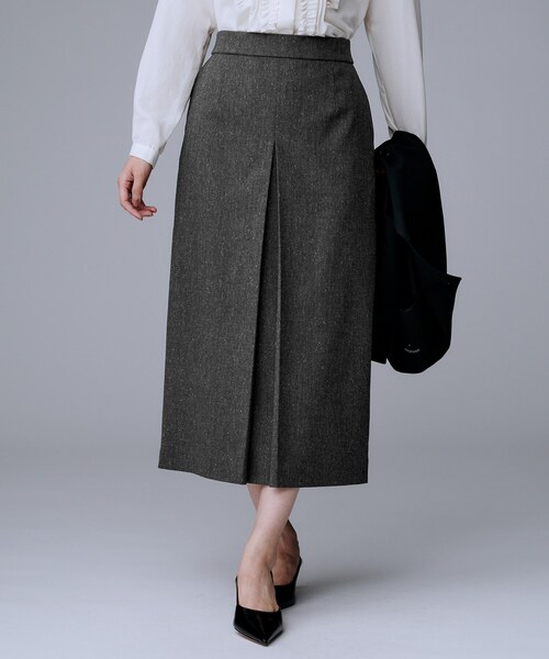 UNTITLED（アンタイトル）の「【ウエスト後ろゴム/シーズンレス】シルクネップツイード ナロースカート（スカート・レディース・ライトベージュ/ダークブラウン/ダークグレー・00/01/02/03/04/42/44/46/48/50）」の18枚目の写真
