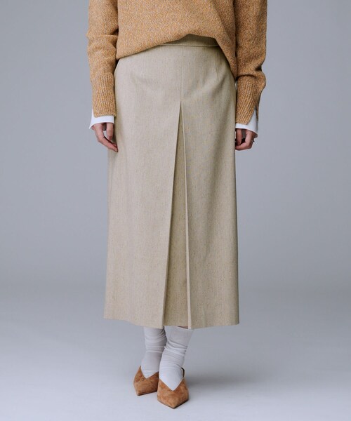 UNTITLED（アンタイトル）の「【ウエスト後ろゴム/シーズンレス】シルクネップツイード ナロースカート（スカート・レディース・ライトベージュ/ダークブラウン/ダークグレー・00/01/02/03/04/42/44/46/48/50）」の4枚目の写真