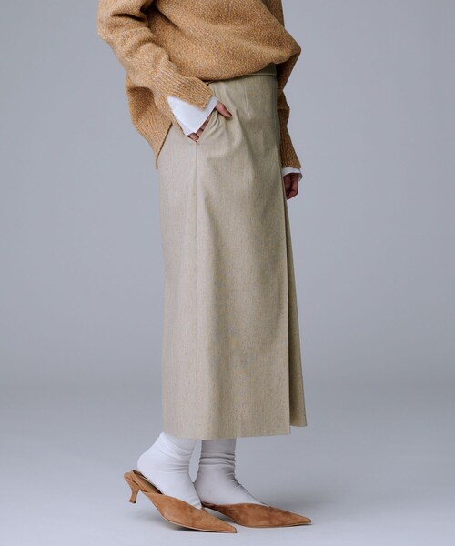 UNTITLED（アンタイトル）の「【ウエスト後ろゴム/シーズンレス】シルクネップツイード ナロースカート（スカート・レディース・ライトベージュ/ダークブラウン/ダークグレー・00/01/02/03/04/42/44/46/48/50）」の5枚目の写真