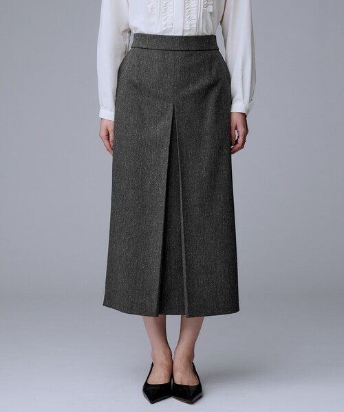UNTITLED（アンタイトル）の「【ウエスト後ろゴム/シーズンレス】シルクネップツイード ナロースカート（スカート・レディース・ライトベージュ/ダークブラウン/ダークグレー・00/01/02/03/04/42/44/46/48/50）」の8枚目の写真