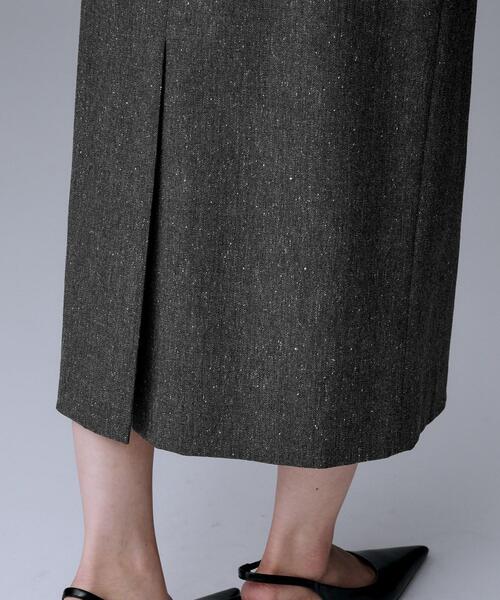 UNTITLED（アンタイトル）の「【ウエスト後ろゴム/シーズンレス】シルクネップツイード ナロースカート（スカート・レディース・ライトベージュ/ダークブラウン/ダークグレー・00/01/02/03/04/42/44/46/48/50）」の15枚目の写真