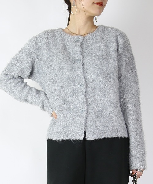 and it_（アンドイット）の「ブークレカーディガン（カーディガン/ボレロ・レディース・グレー/ブルー/アイボリー・FREE）」の3枚目の写真