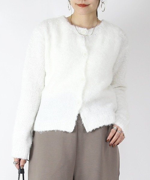 and it_（アンドイット）の「ブークレカーディガン（カーディガン/ボレロ・レディース・グレー/ブルー/アイボリー・FREE）」の5枚目の写真