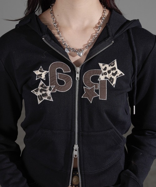 apres jour mignon(アプレジュールミニョン)の「アップリケZIPパーカー(パーカー・レディース・杢グレー/グレー/ブラック/チャコールグレー/カーキ・X-LARGE/フリー/LARGE)」の16枚目の写真