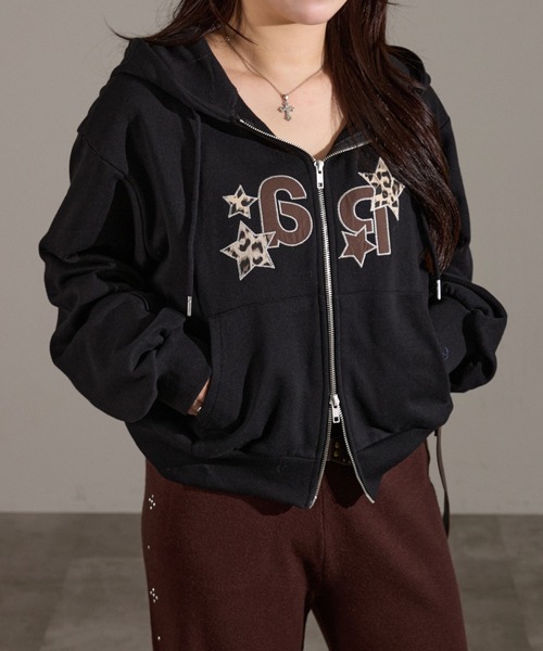 アップリケZIPパーカー（パーカー）｜apres jour mignon（アプレ