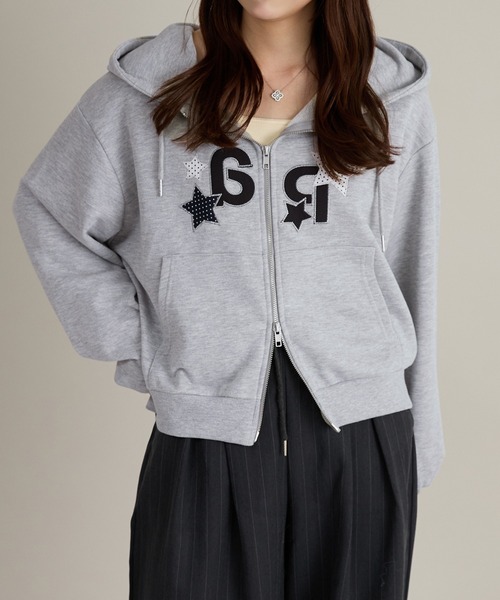アップリケZIPパーカー（パーカー）｜apres jour mignon（アプレ