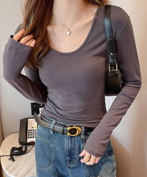 スクエアショルダー Vネック フィット Tシャツ（インナー）
