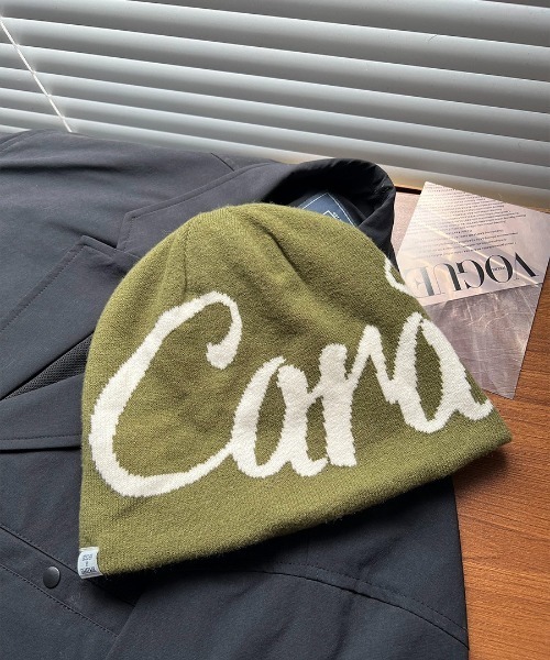 Burner（バーナー）の「【OKUOKU　0909】手書き風ロゴ ニット ビーニー  oku-bosi-41-19（ニットキャップ/ビーニー・メンズ・ホワイト系その他/グレー/カーキ/ブラック・FREE）」の4枚目の写真